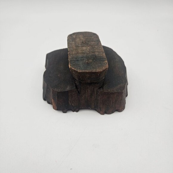 Antique Hand Carved Wood Abstract Pattern Textile Fabric Stamp Block - Picture 4 of 8